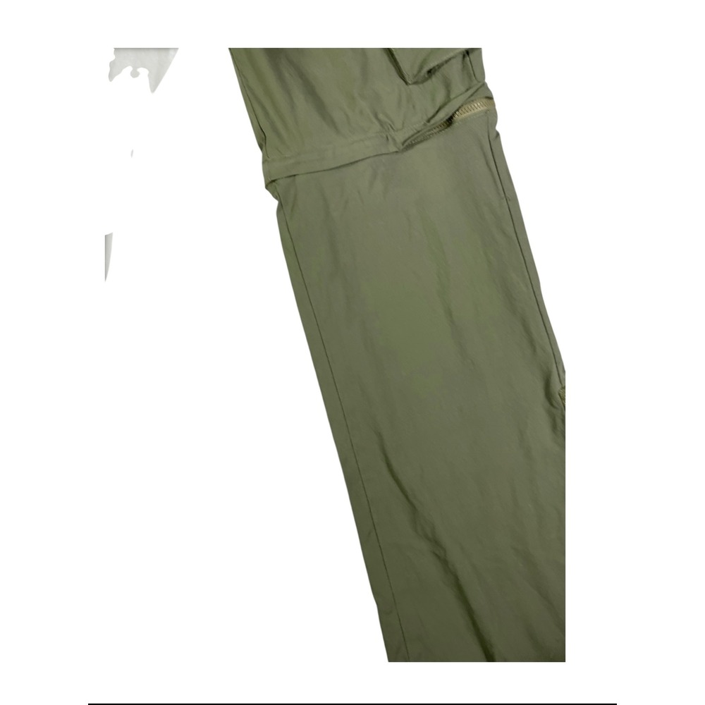 Prana Womens Convertible Cargo Hiking Pants Olive Green Zip Off Ripstop Size 4 - Picture 3 of 10